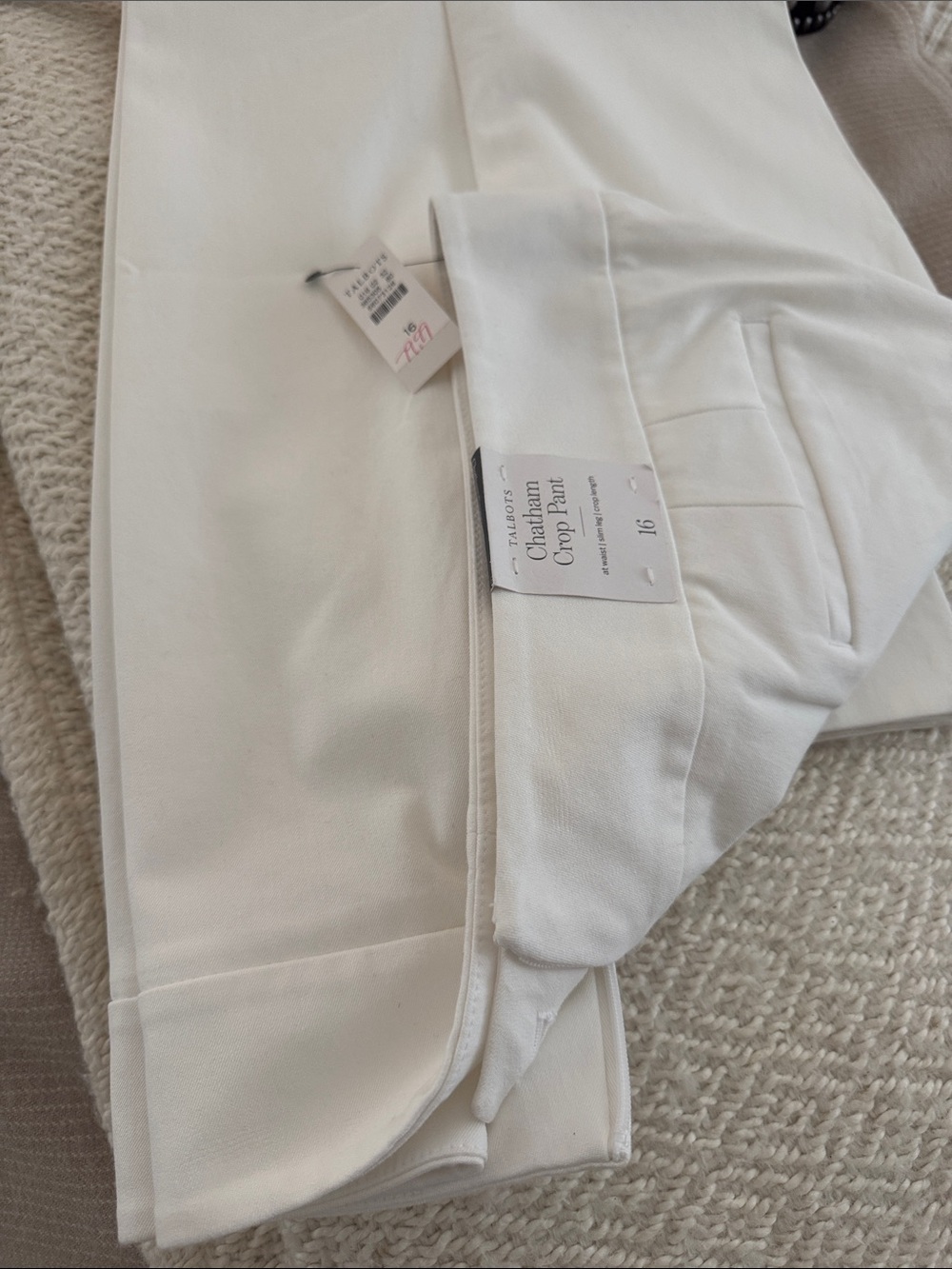 Robert Talbott White Cropped Pants